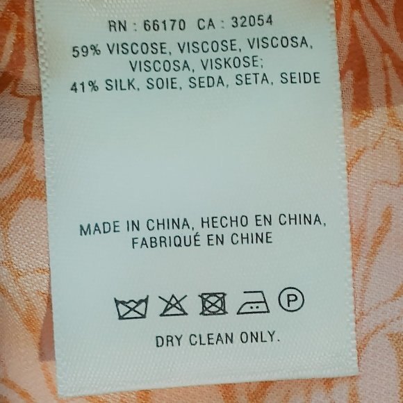 Floreat Anthropologie Silk Blend Size Small Floral Striped Hi Low Blouse - Picture 10 of 12